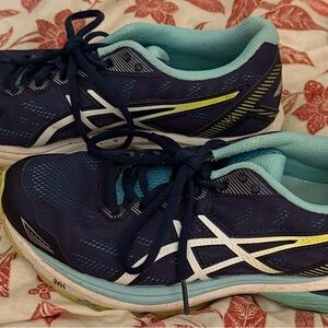 Asics Women's Blue and White Athletic Shoes